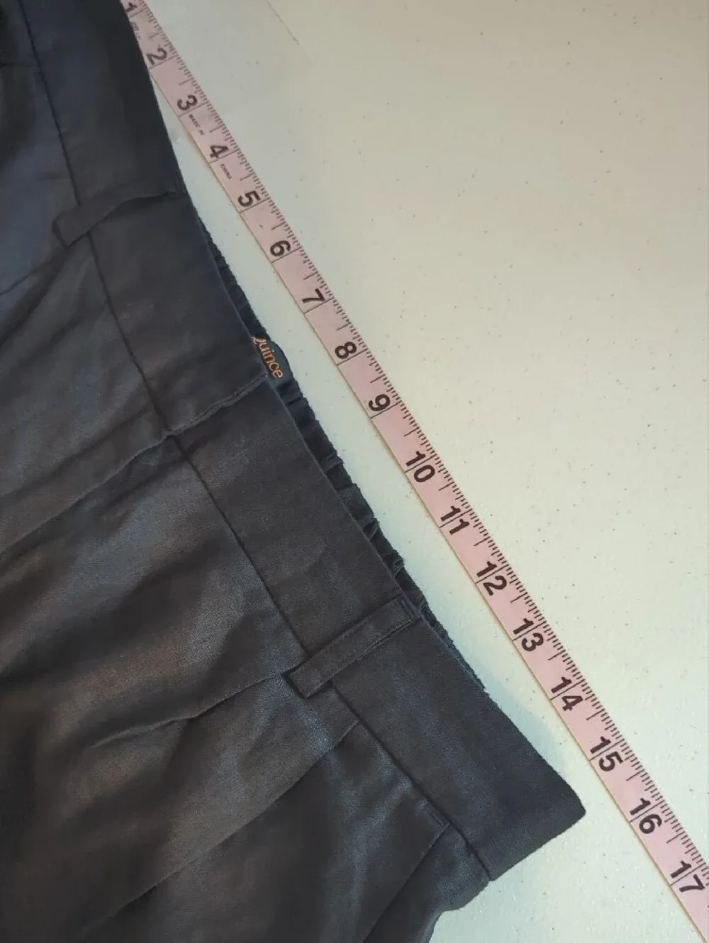 Quince 100% European Linen Pleated Trouser Pants Black size 10 Wide Leg